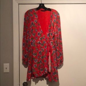 Zara Red Floral Print Dress
